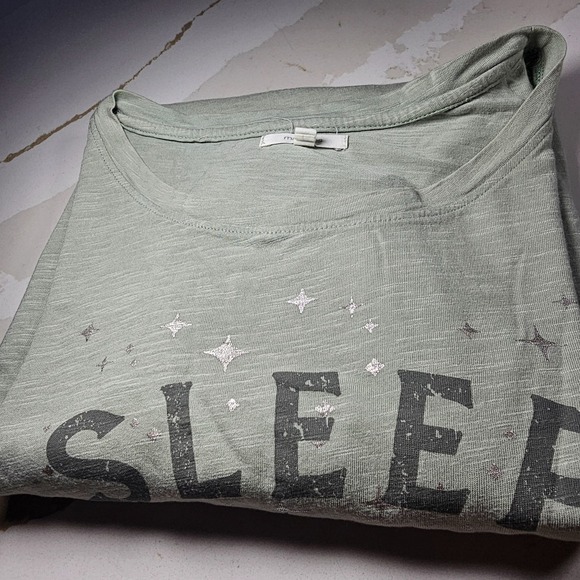 Maurices Shirt Womens 3X Plus Green Short Sleeve Crew Neck Sleep Under the Stars - Picture 15 of 17